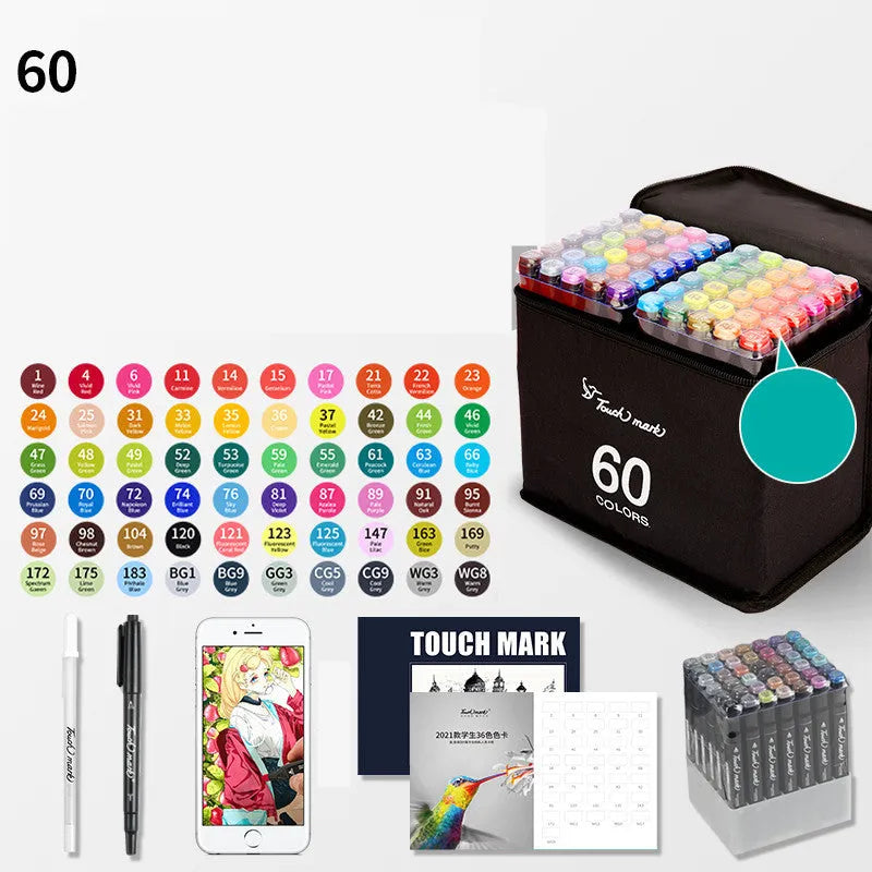 Watercolour pen set for children with 24 colours in a pencil bag, flower design