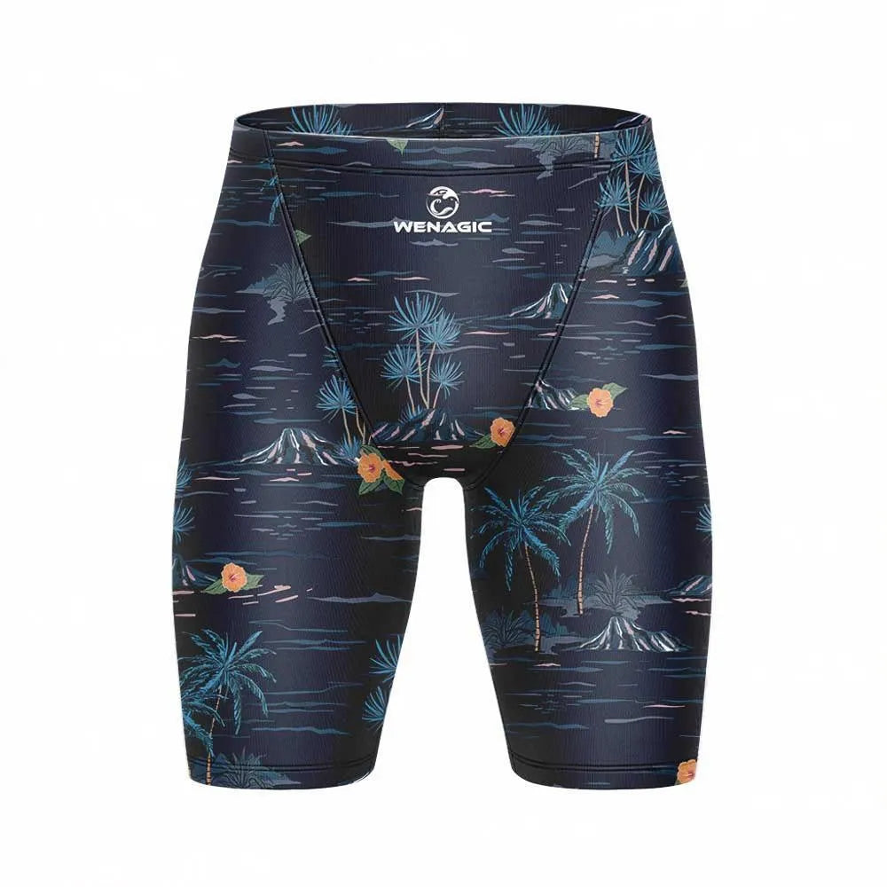 Adult briefs-style swimming trunks in Lycra and polyester, shown in a solid colour.