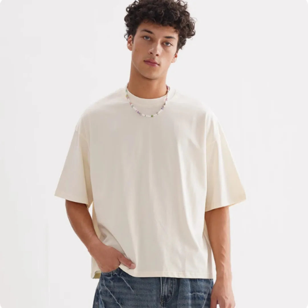 Men's pure cotton American style loose fit t-shirt in multiple colours