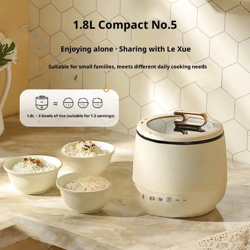 Mini 18L electric cooker, 350W, 1-2 litre capacity, beige, for dormitory use