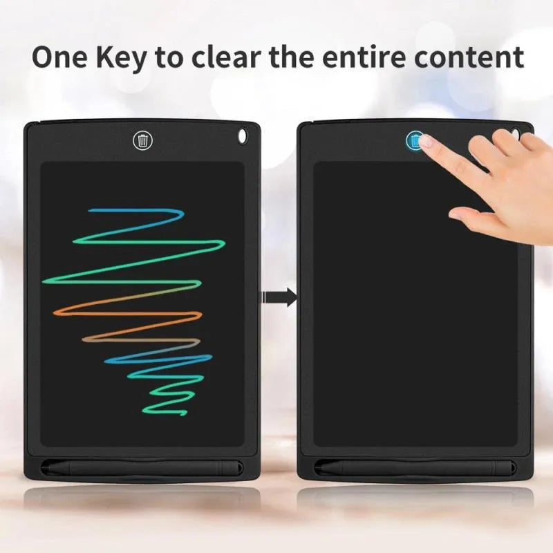8.5 inch LCD writing board in blue with stylus pen and one-key clear button