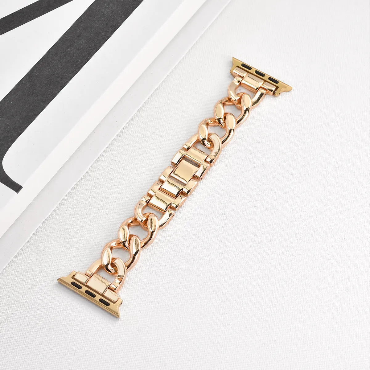 Denim chain metal Apple Watch strap in five colours compatible with 38mm to 49mm models