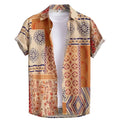 Men's slim fit Hawaiian shirt with digital printed pattern and short sleeves