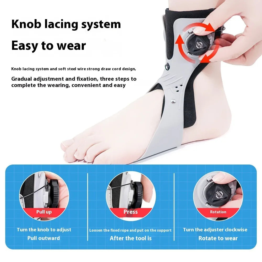 Gray and black airbag button ankle support brace for rehabilitation and training