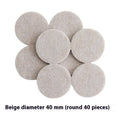 Beige plastic furniture leg stoppers in assorted square and round sizes for floor protection