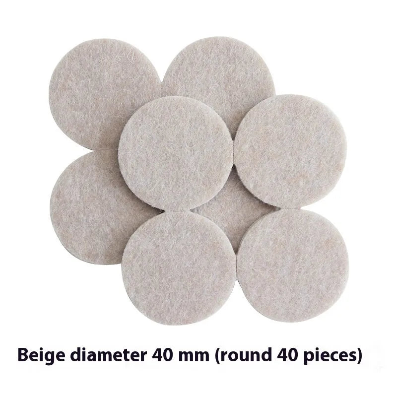 Beige plastic furniture leg stoppers in assorted square and round sizes for floor protection