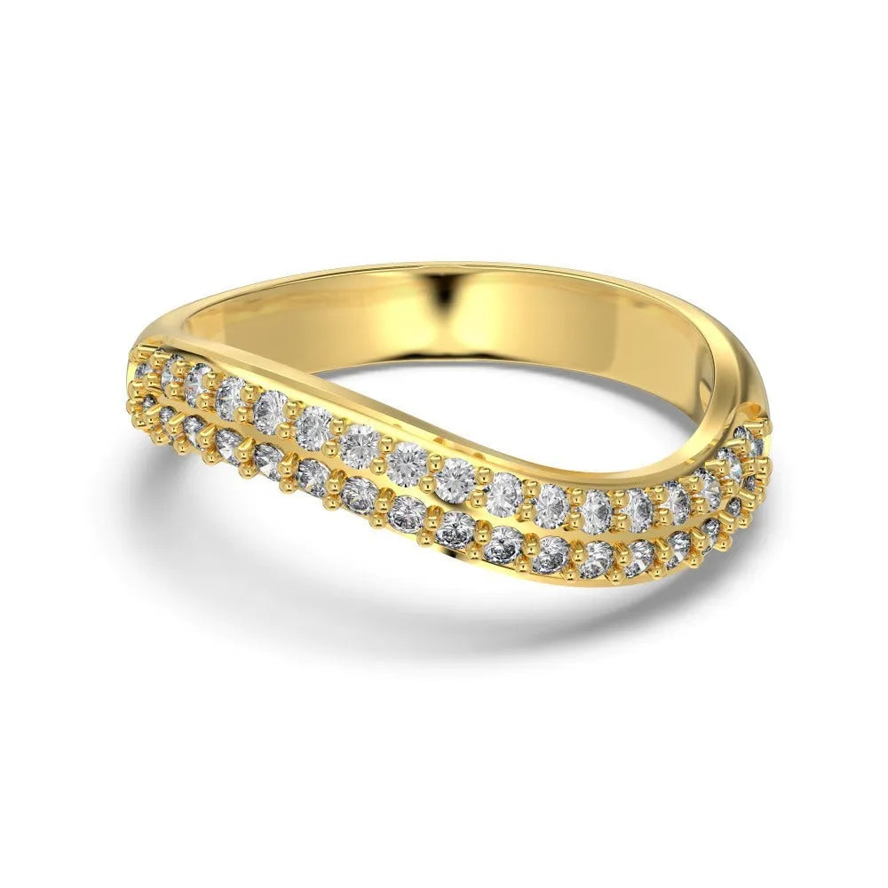 Female S925 sterling silver snake-shaped ring with zircon inlay in platinum finish on white background