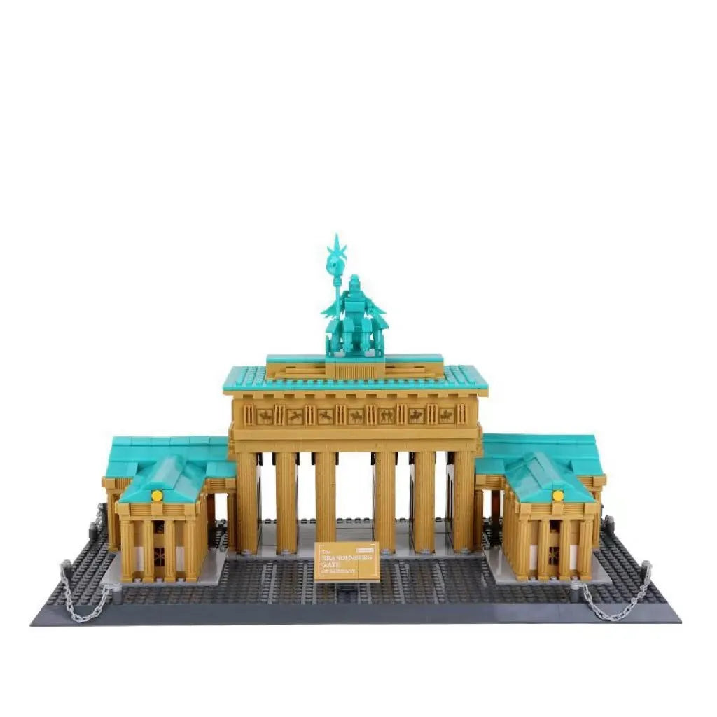 Wange building block street view set with landmark pieces including Eiffel Tower and Big Ben