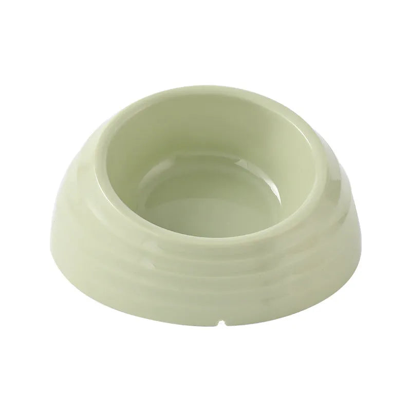 Stainless steel cat bowl in plastic stand available in beige, brown or light green colours
