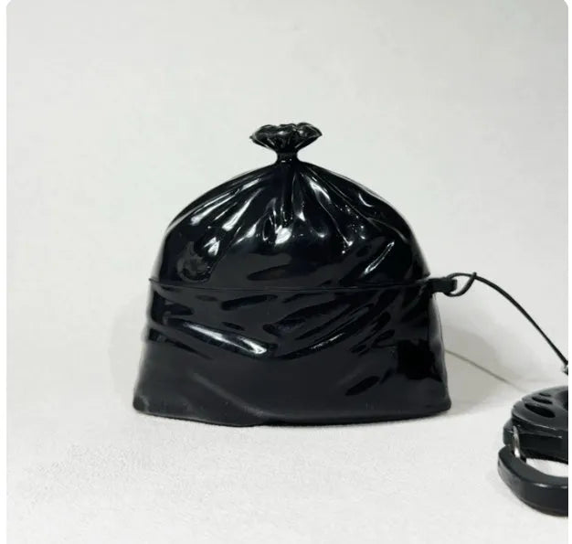 Original black silicone trash bag earphone case soft shell for wireless earbuds handmade cover