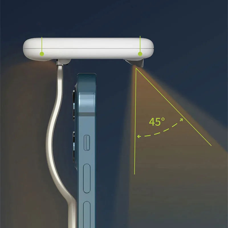 Compact screen hanging light in black with dimmable touch control and USB charging