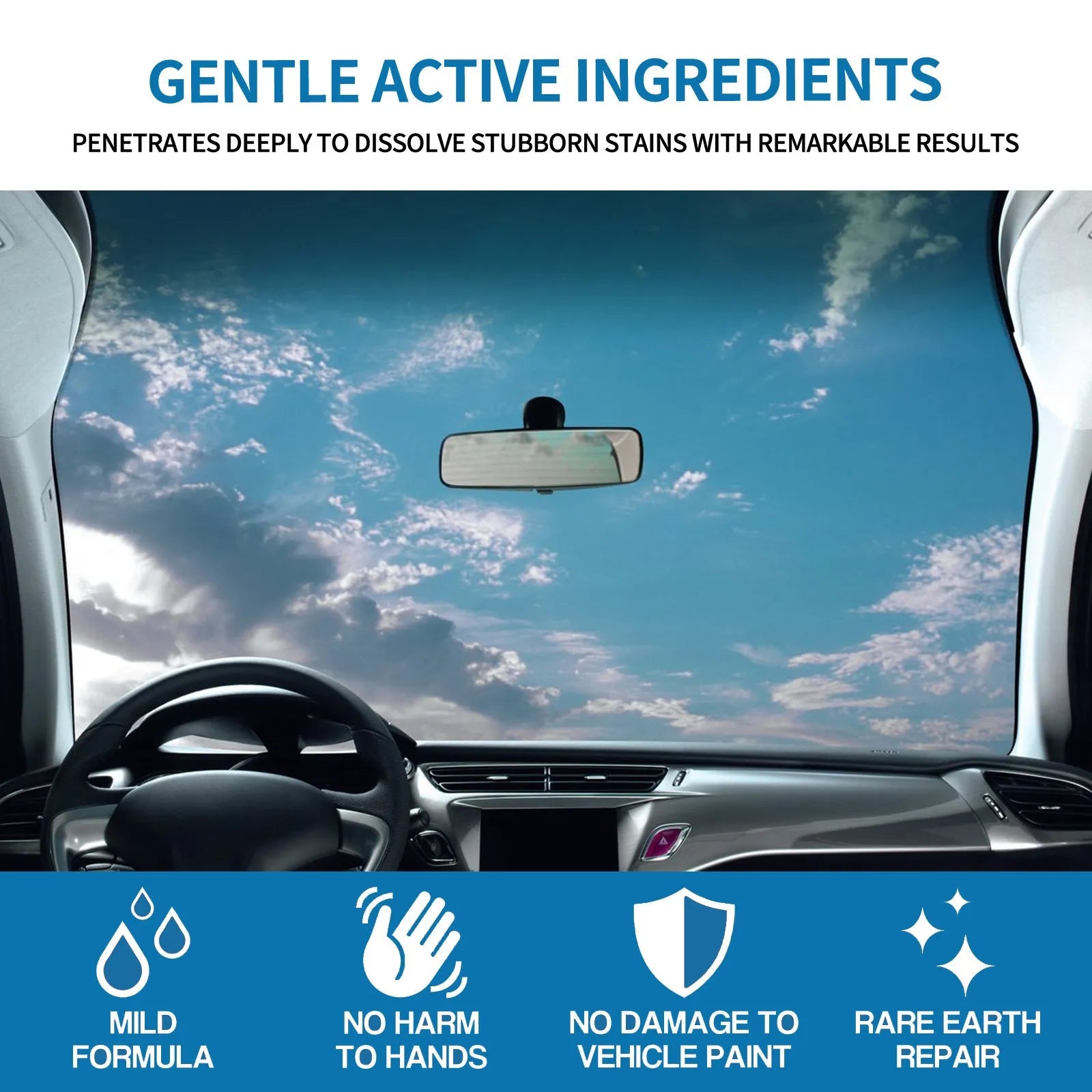 100ml bottle of water-based car foam cleaning agent for seat stains and paint maintenance