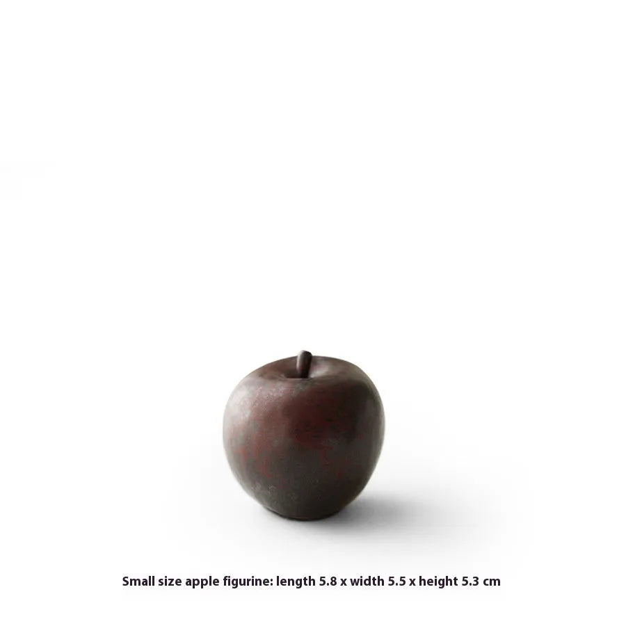 Ceramic apple desktop ornament in retro Chinese style, available in large and small size options