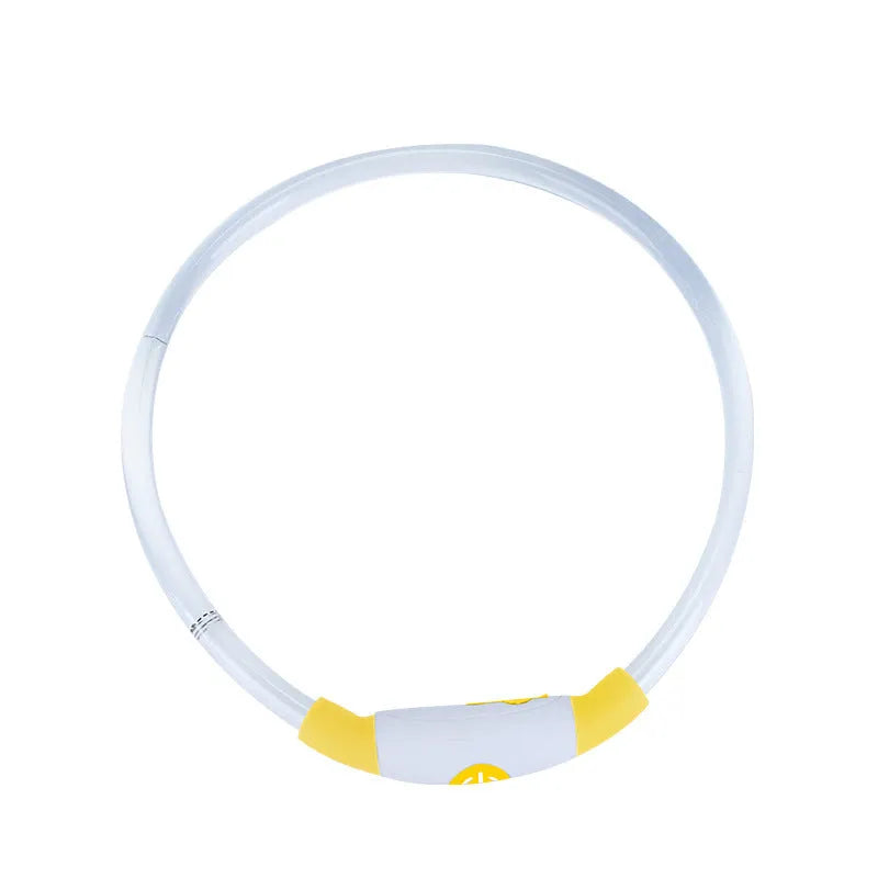 USB rechargeable LED dog safety collar with glowing light, adjustable 70cm TPU strap
