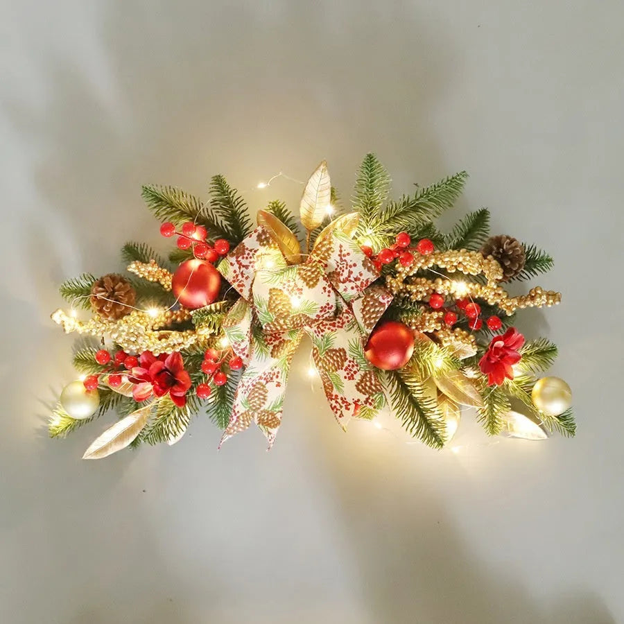 American country style plastic Christmas garland decoration in one of four hanging styles
