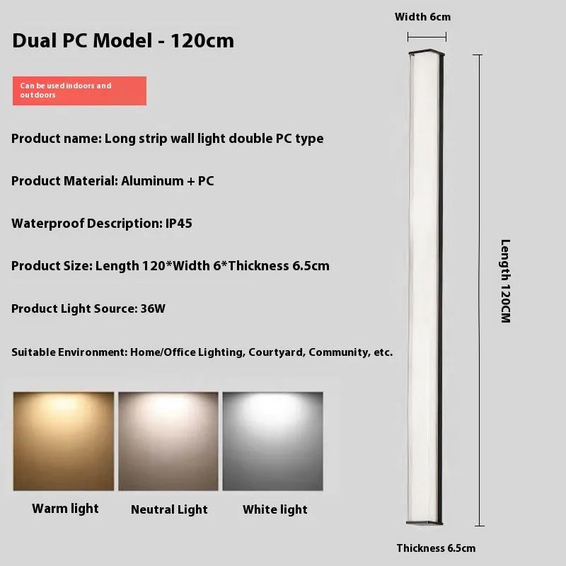 Modern simple style outdoor wall lamp for villa or hotel courtyard entrances, shown in multiple size options.