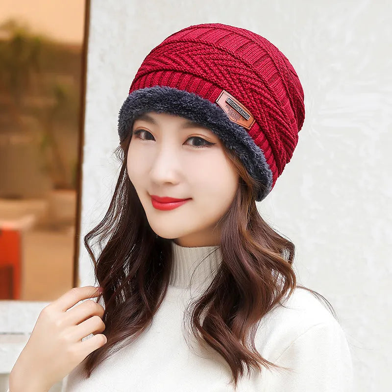Coral fleece wool balaclava hat in navy blue with dome top and neck cover