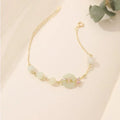 925 silver orchid necklace with peace buckle clasp and O-ring chain