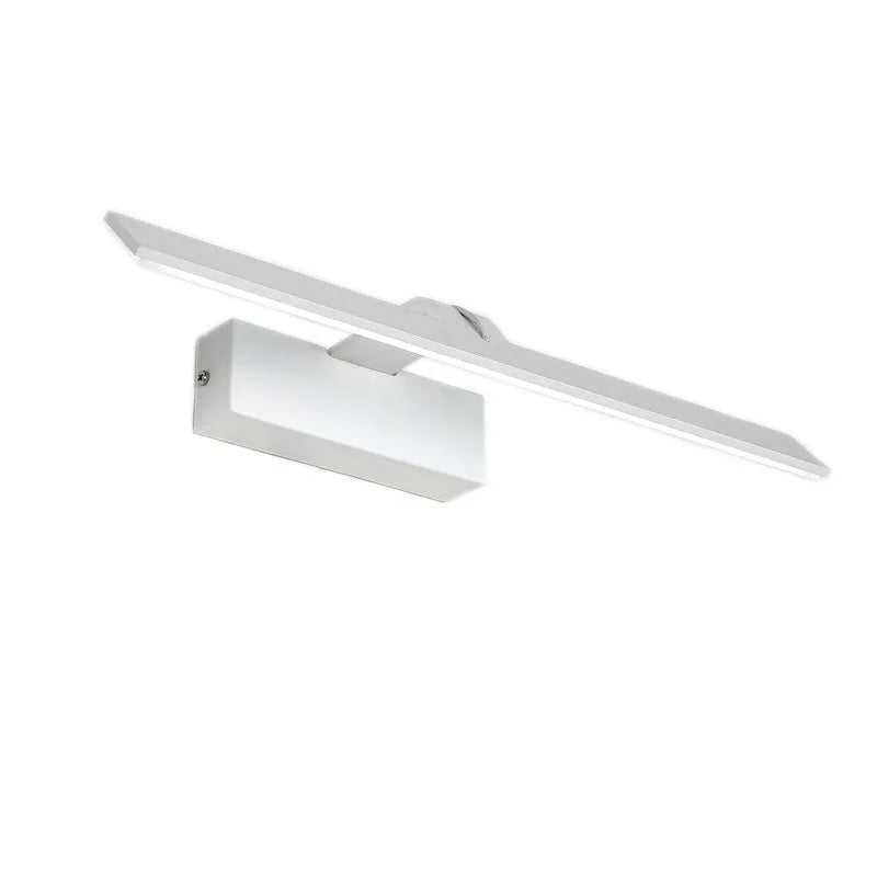 White LED bathroom mirror with integrated lighting in rectangular design