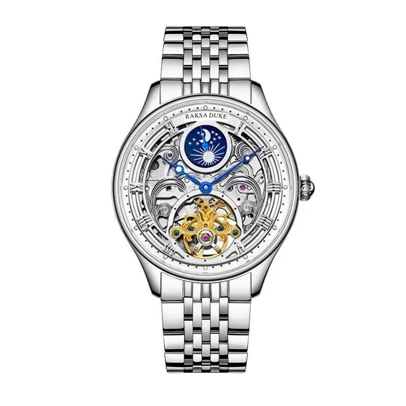 Men's business leisure waterproof watch with stainless steel strap and leather alternatives