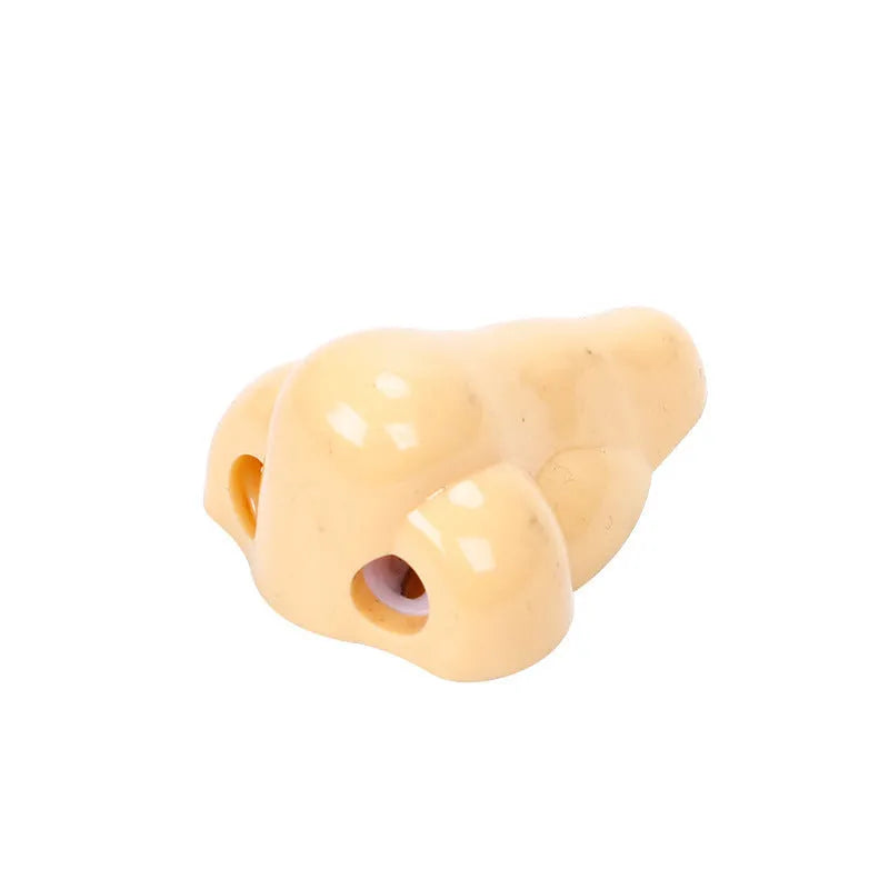 Flesh colour geometry-shaped plastic pencil sharpener with big nostril opening for manual pencil sharpening