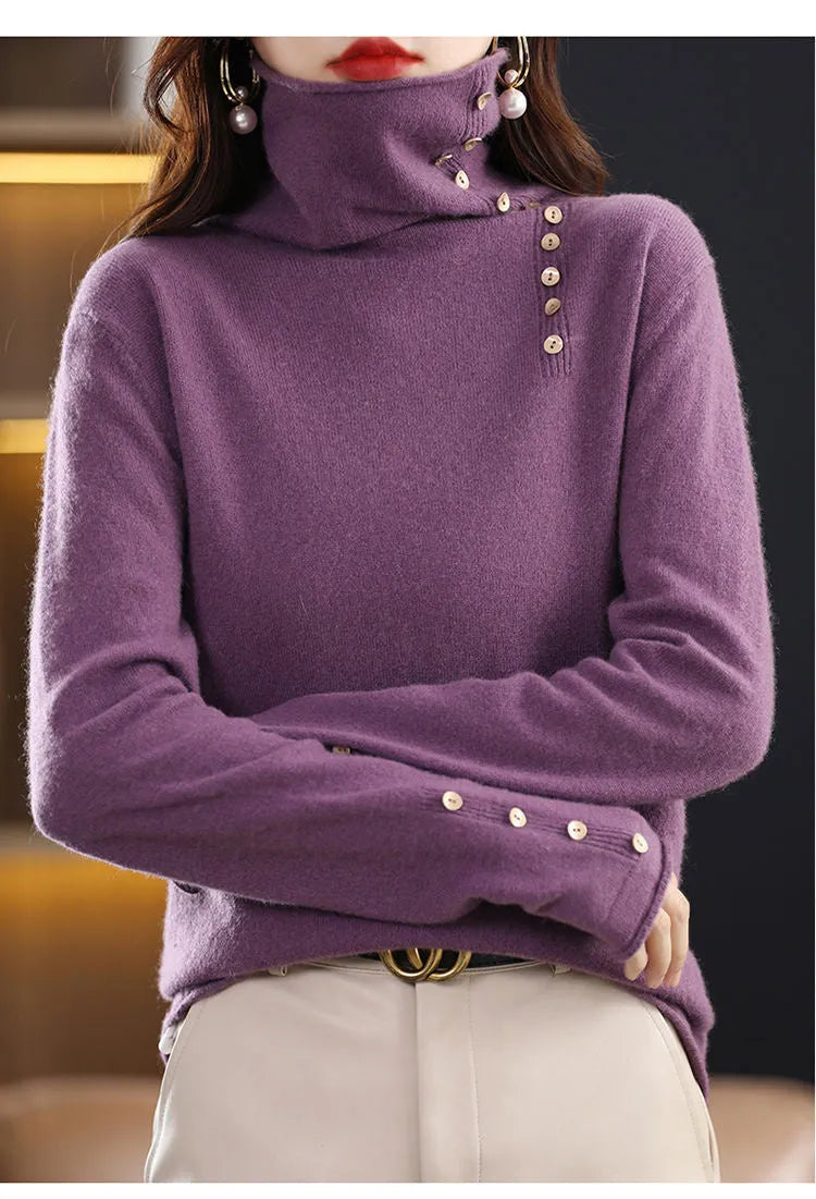 Slim fit knitted bottoming shirt with 3D pattern in core-spun yarn, shown in multiple colour options
