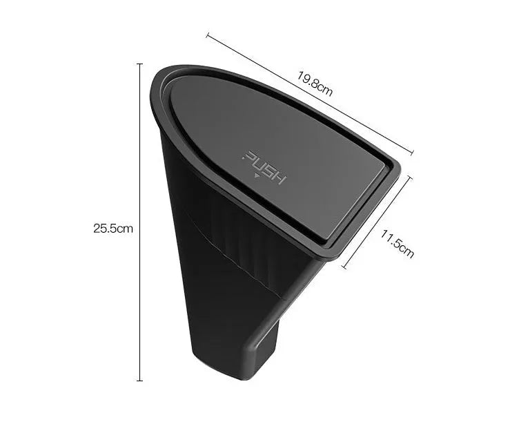 Black ABS plastic car door storage containers for Tesla Model Y front door pockets