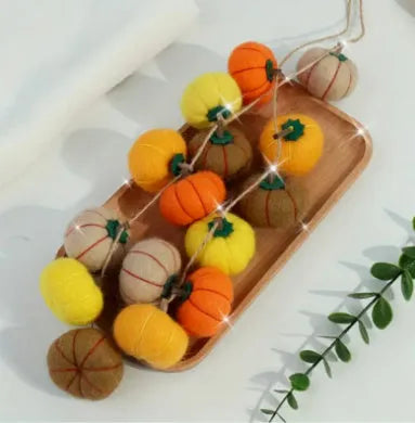 Wool felt pumpkin poke ornaments for doll decoration in multiple colours