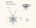 Gold snowflake moissanite pendant on silver 925 O-ring chain against white background