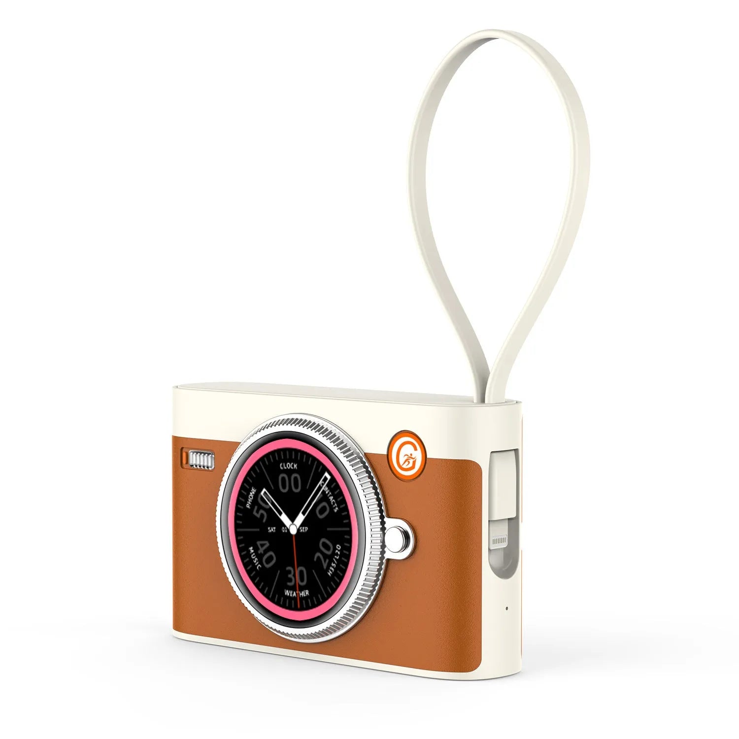 M3 Smart Power Bank in green with wrist strap and 1.5-inch screen showing step count