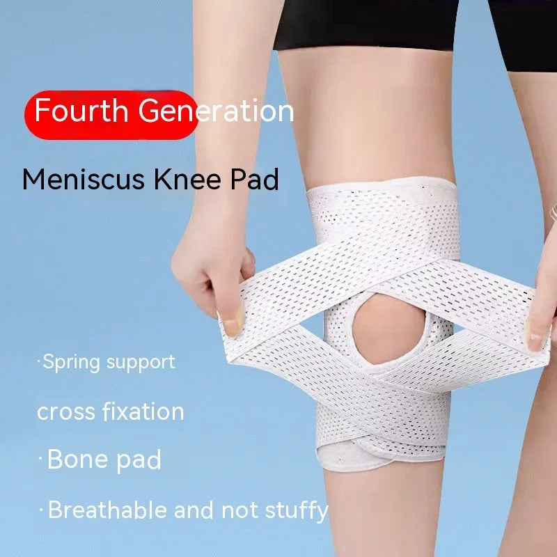 Black knee protective sleeve for meniscus and patellar injury recovery during sports