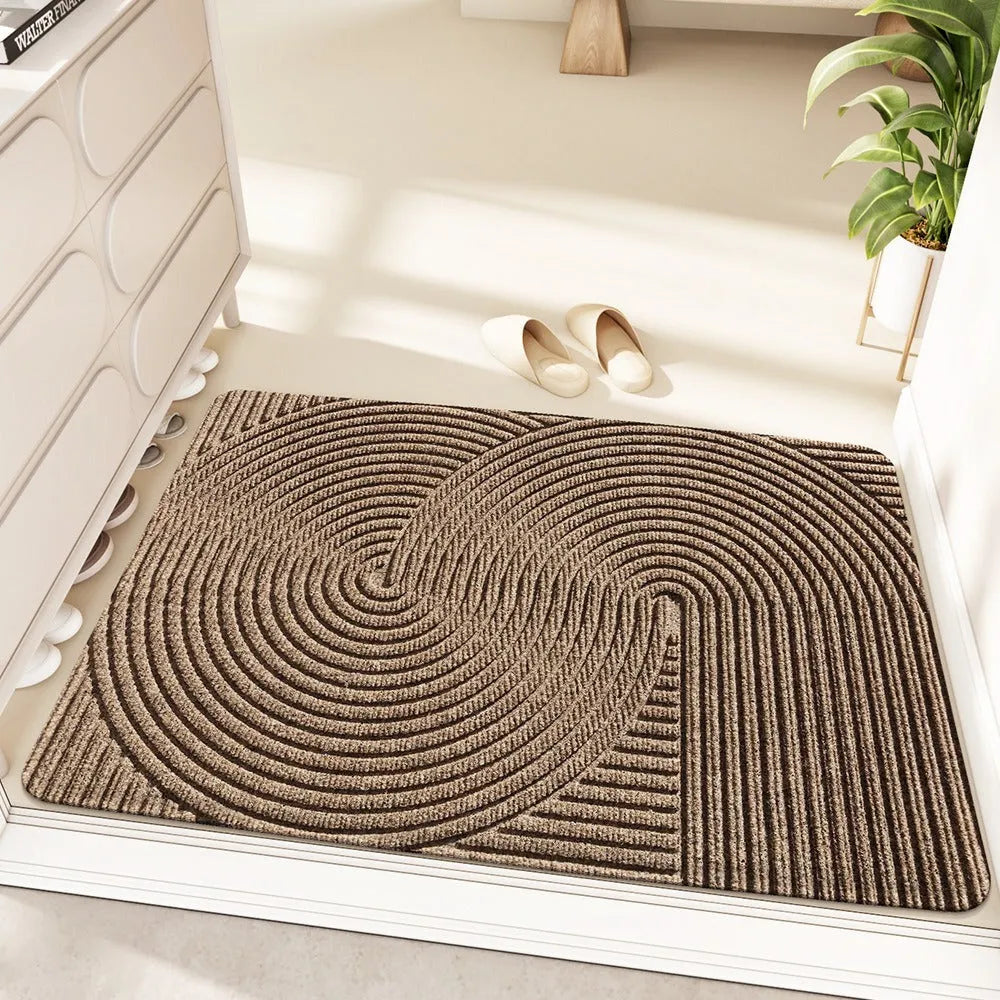 Diatom oil entrance floor mat with cartoon anime alien pattern in blue colour, 60x90cm dimensions