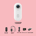 H88 thumb-sized 4K mini sports camera with magnetic mount and waterproof case on a black background