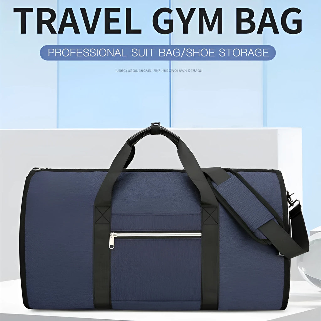 Oxford cloth sports bag in grey with dry wet separation compartments and waterproof lining