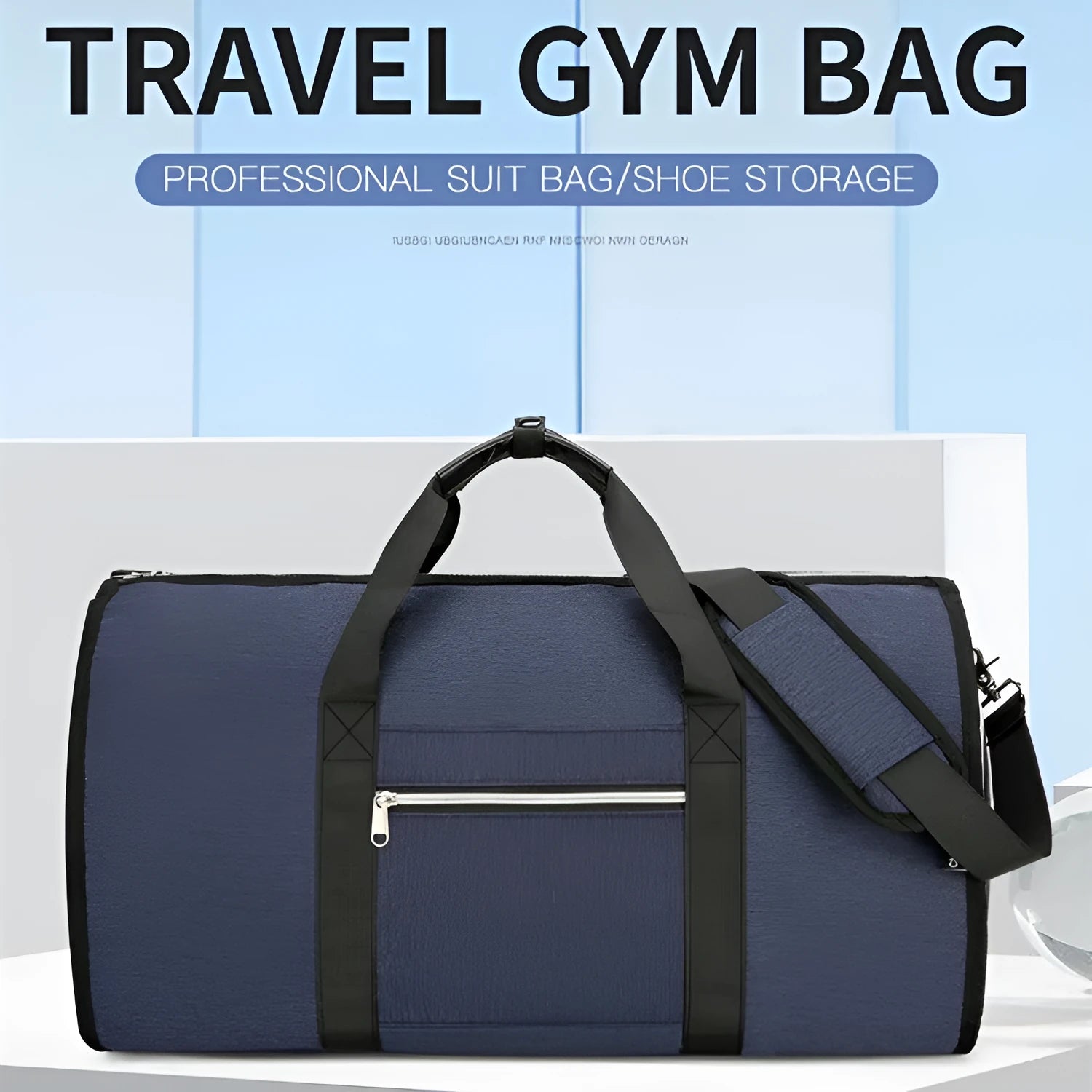 Oxford cloth sports bag in grey with dry wet separation compartments and waterproof lining