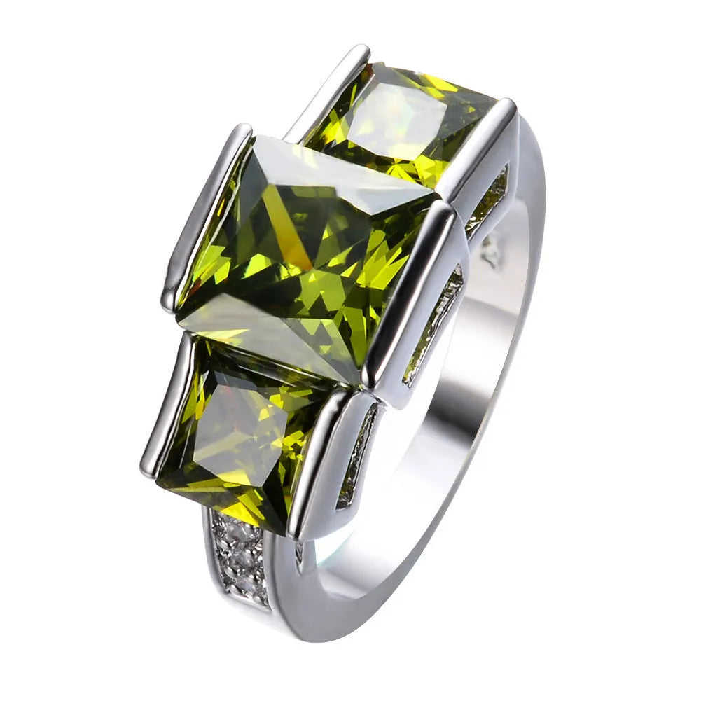 Women's copper electroplated colourful ring in geometric rainbow metal design, multiple colour options