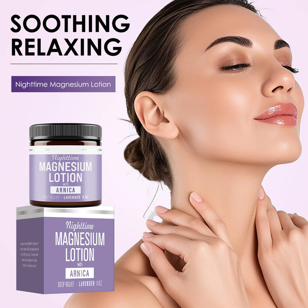 Jar of magnesium body butter cream, 150ml, for skin moisturisation and soothing relief.