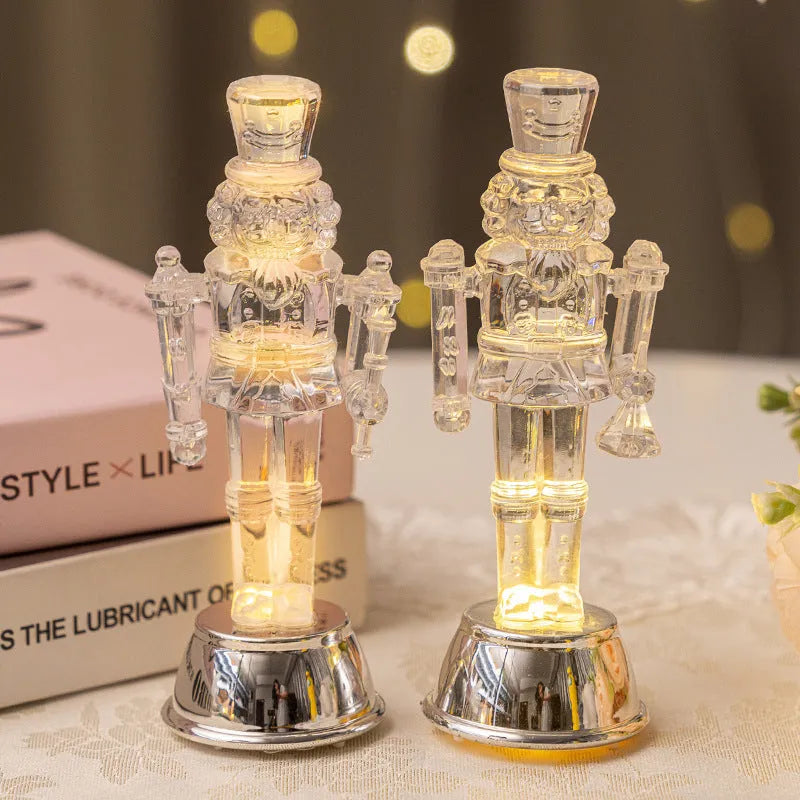 Transparent plastic walnut soldier Christmas nutcracker desktop ornament