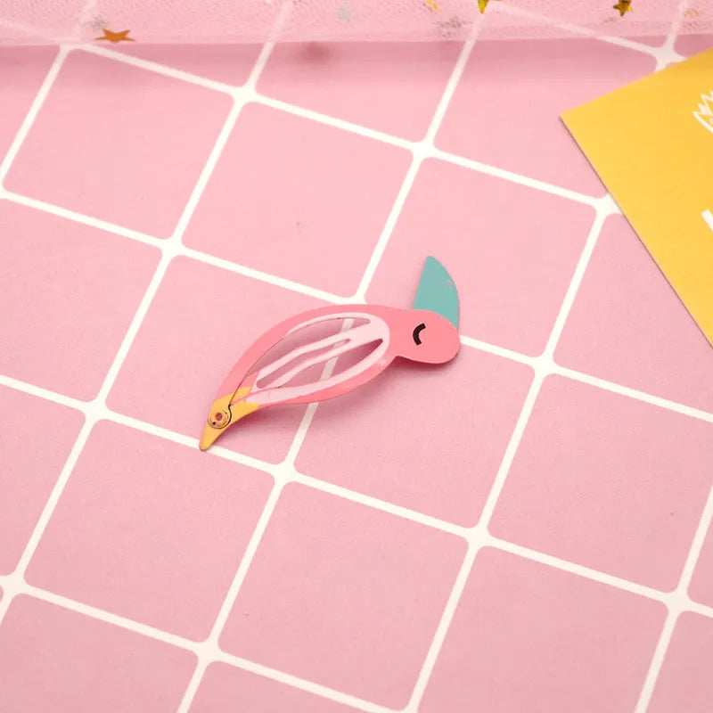 Children's metal barrette with baking varnish finish, colour-printed watermelon design