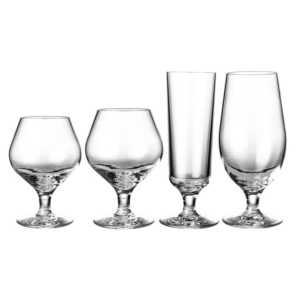 Clear acrylic wine glass with stem and bowl, shown in 550ml and 300ml sizes for party catering.