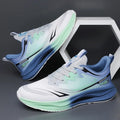 Men's casual mesh shoes in black, blue, and green colour options with round toe and rubber sole