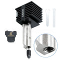 Bambu Lab A1 Mini 3D printer hot end assembly with hardened steel nozzle and black silicone sleeve