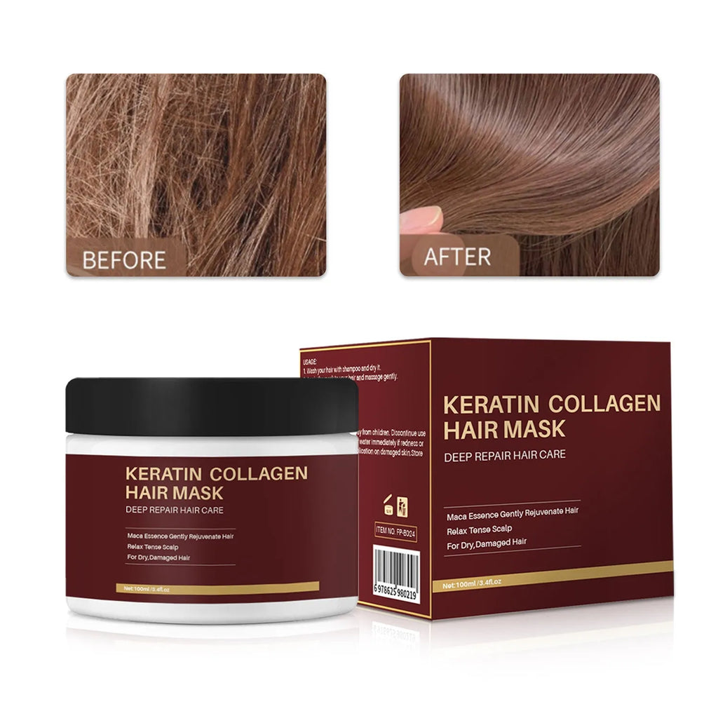 100ml collagen hair mask for dry hair repair and strengthening treatment