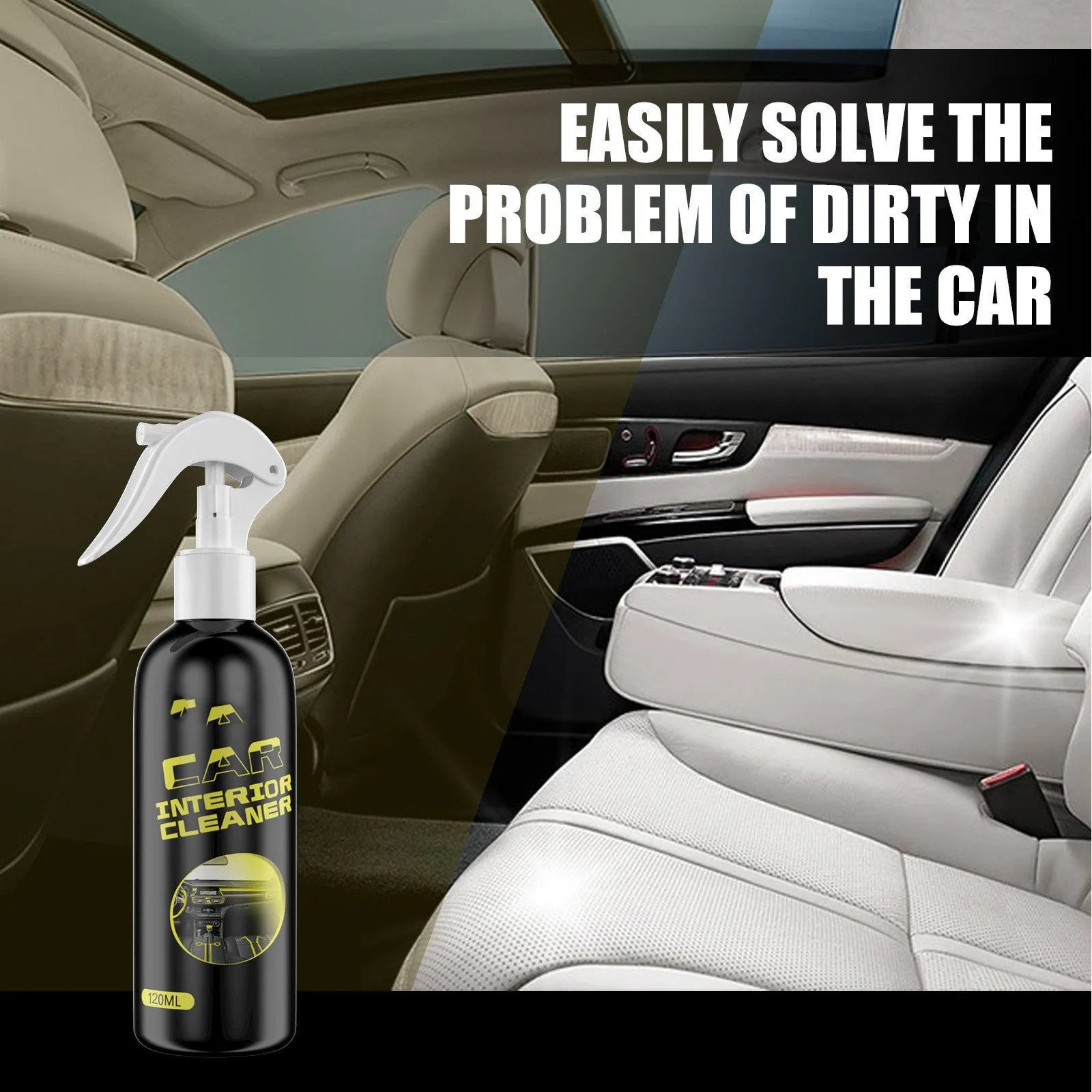 120ml car interior renovation cleaner bottle for dashboard leather plastic cleaning