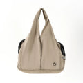 Apricot cloth pet handbag measuring 41cm long for small dog or cat summer transport