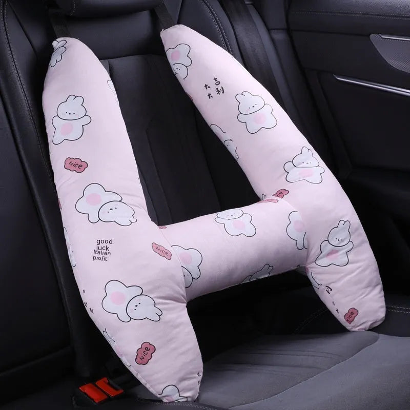 55x70cm automotive headrest pillow with colourful print pattern and pearl cotton filling for car passenger comfort