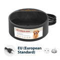 Black ABS plastic electric heating bowl for pets with 2.2 litre capacity.