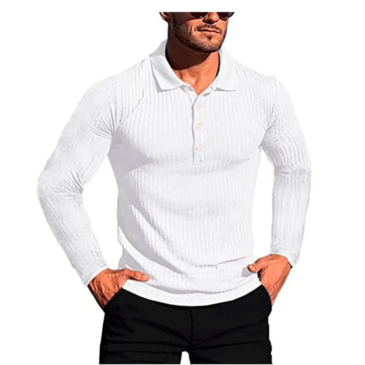 High elastic slim knit bottoming shirt in striped pattern with short sleeves and loose fit