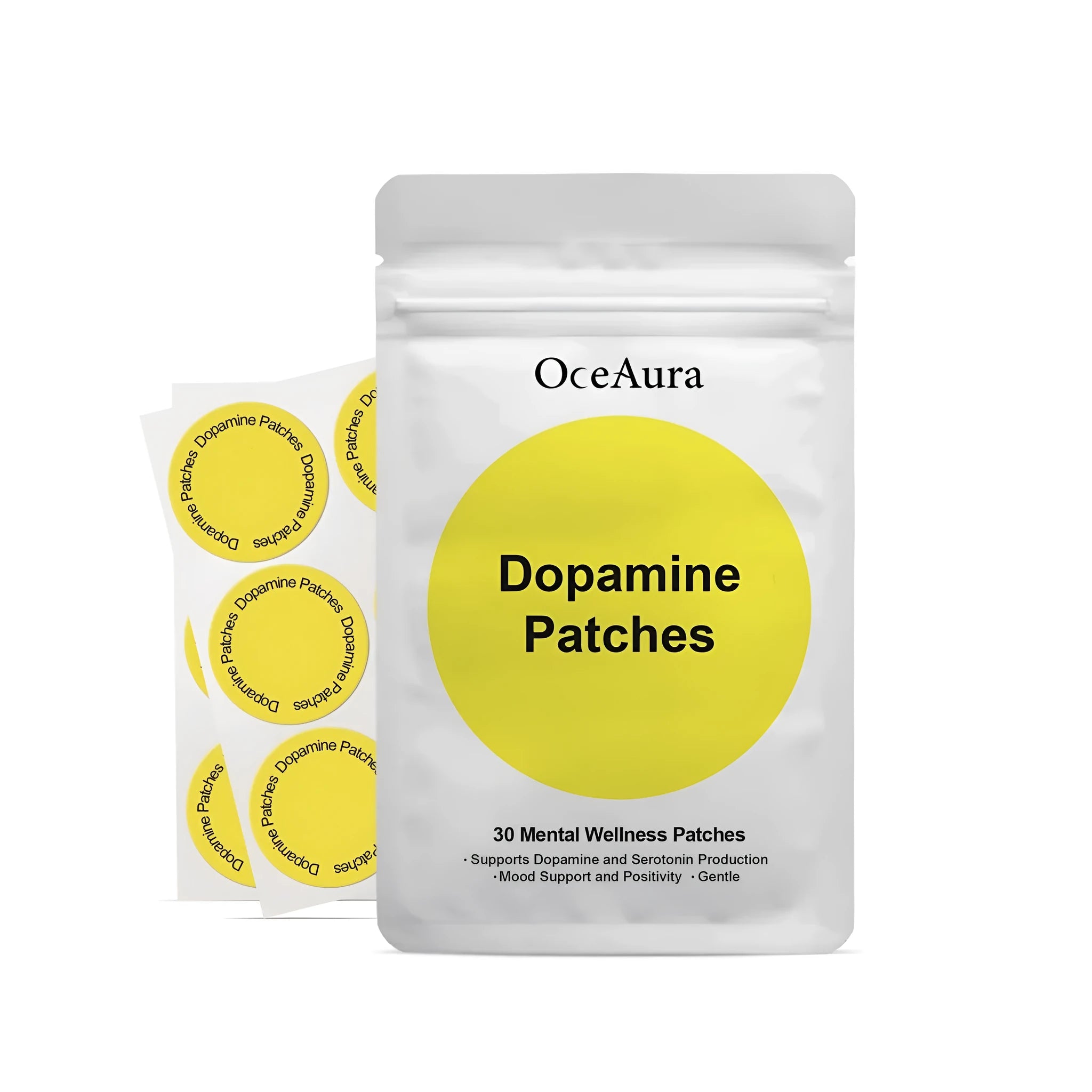 Pack of 30 clear body care adhesive patches for skin hydration with hyaluronic acid and collagen.