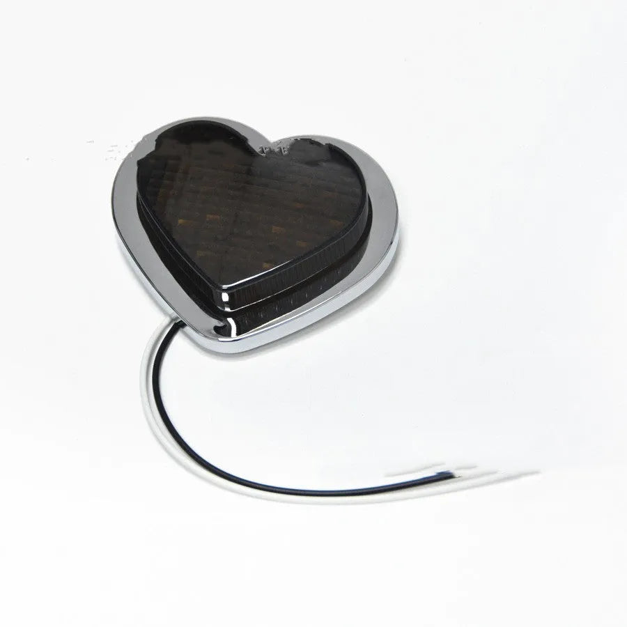 Japanese-style heart-shaped red LED car sidelight for 12V fender installation.